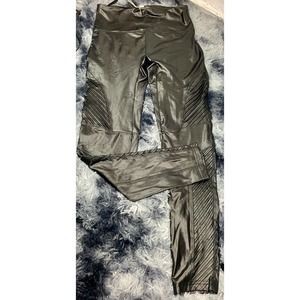 She and sky faux leather leggings